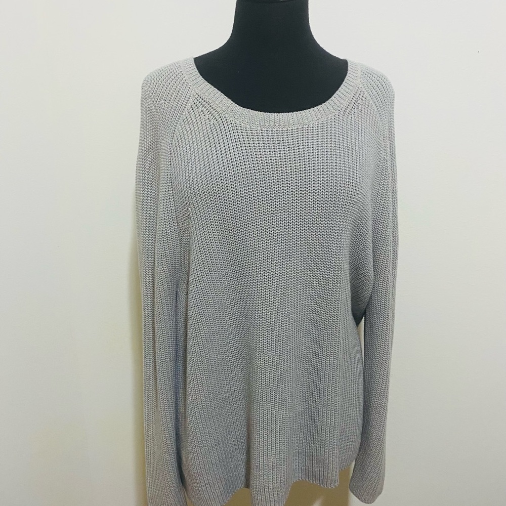Eileen Fisher Light Gray Crew Neck Top